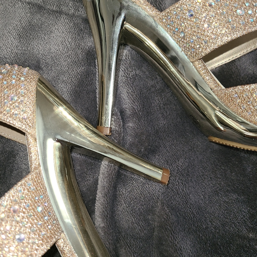 Gold Rhinestone Heels - Picture 3 of 3